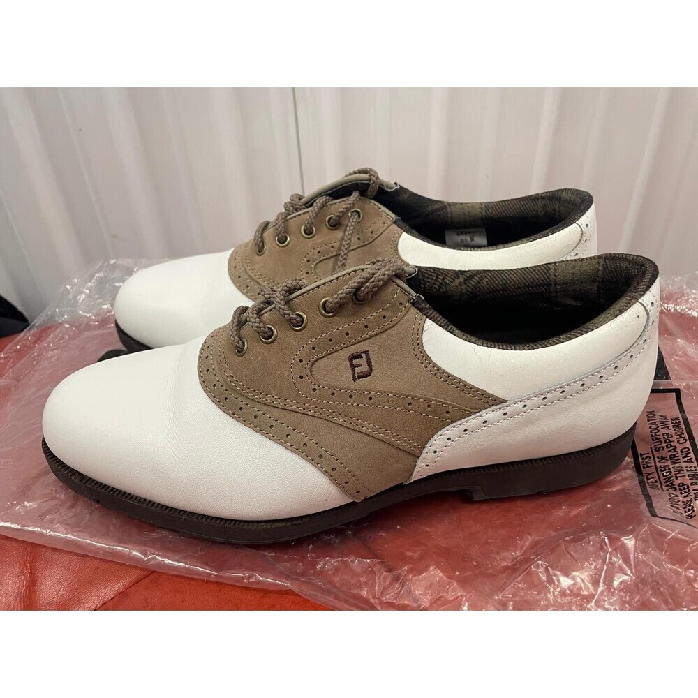 FootJoy Men’s Golf Shoes Brown White Classic Saddle Style